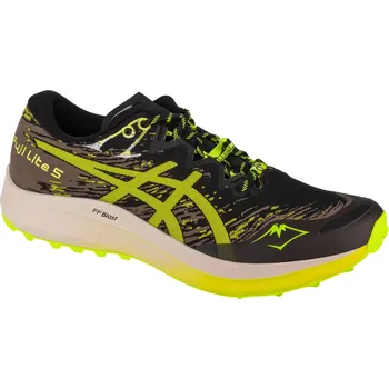 Pánské tenisky Černo-hnědé pánské tenisky ASICS Fuji Lite 5 s limetkovými detaily 1011B889-001 Velikost: 44
