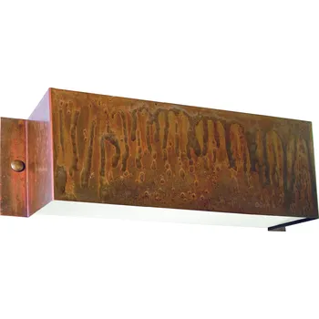 Nástěnné svítidlo Il Fanale Decori, hranaté nástěnné svítidlo z mědi pro nepřímé osvětlení, 2x15W E27, délka 41cm, IP54