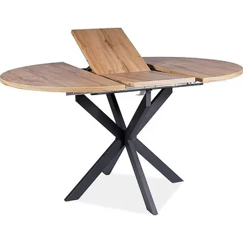 SIGNAL GASTON Rozkládací kulatý jídelní stůl Dub artisan/černý
