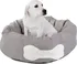 Pelíšek pro psa Textilomanie Bonenest plyšový pelíšek pro psa/kočku 50 cm šedý/bílá kost