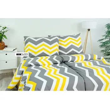 Povlečení Stanex Ložní povlečení krepové Cickcak žlutý (LS192) ROZMĚR: 140x220 cm + polštář (90x70 cm)