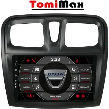 Autorádio TomiMax Dacia Android 14 autorádio s WIFI, GPS, USB, BT HW výbava: 4 Core 2GB+32GB LOW, Velikost obrazovky: Dotyková obrazovka: 9"