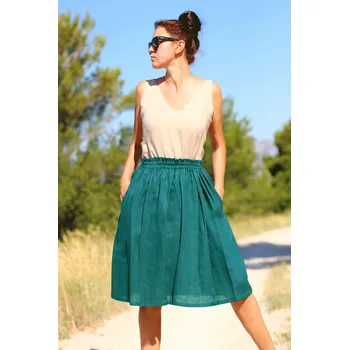 Dámská sukně Lotika Autorská česká sukně Lotika ze 100% lnu Premium quality 1037141