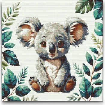 Diamantové malování Diamantové malování - Veselá koala Velikost: 50x50cm, Rámování: Pouze srolované plátno, Diamanty: Kulaté