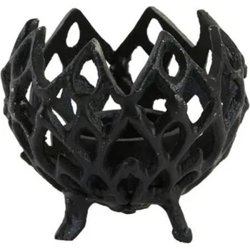 Svícen Černý antik kovový děrovaný svícen Siam S - Ø10 * 9 cm