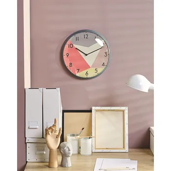 Hodiny Nástěnné hodiny barevné železné Ø 33 cm v retro stylu Beliani