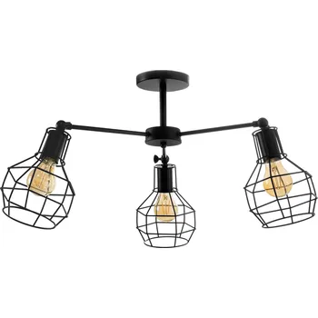 Toolight - Závěsné kovové stropní svítidlo 3-ramenné 3xE27 60W APP734-3C, černá, OSW-08763