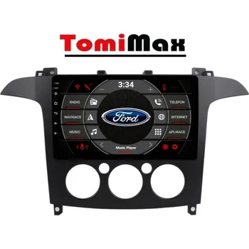 Autorádio TomiMax Ford S-Max Android 14 autorádio s WIFI, GPS, USB, BT HW výbava: 4 Core 2GB+32GB LOW - Model auta: Ford S-Max 2007-2010 manuálna klimatizácia, Velikost obrazovky: Dotyková obrazovka: 9"