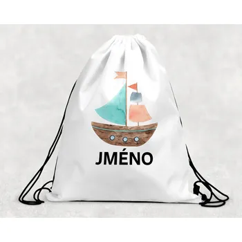 Dětský batoh Domovi Taška na přezůvky se jménem Plachetnice 30 x 39,5 cm