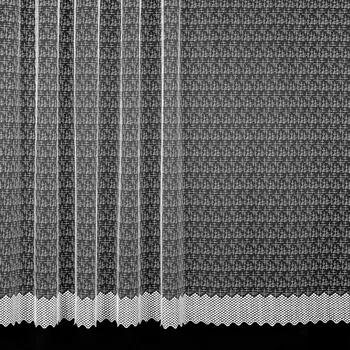 Záclona Tylová záclona 558/601, vyšívané čárky s puntíky, s bordurou, bílá výška 150cm ( v metráži)