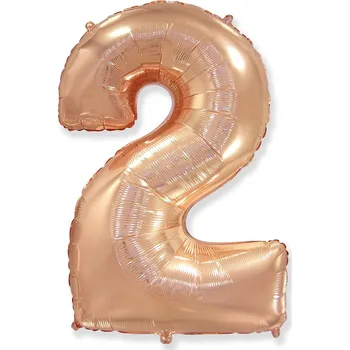 Balónek Fóliový balónek FlexMetal, číslo 2, barva rose gold, 102cm