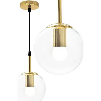 Toolight - skleněná stropní svítilna E27 60W APP686-1CP, zlatá, OSW-00097