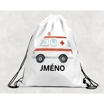 Dětský batoh Domovi Taška na přezůvky se jménem Sanitka 30 x 39,5 cm