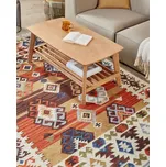 Kelimový koberec vícebarevný vlna a bavlna 200 x 300 cm ručně tkaný vzor boho patchwork se střapci Beliani