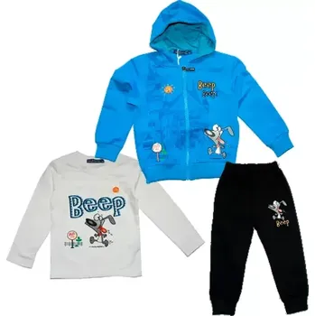 Chlapecká tepláková souprava, komplet 3 kusy azurová 13747 - 323/1 ( Dětská mikina, tepláky, tričko dlouhý rukáv)