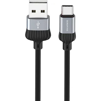 Náhradní díl pro mobilní telefon Borofone kabel BX28 Dignity - USB na Typ C - 2,4A 1 metr šedý
