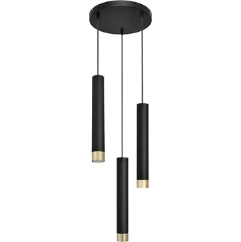 LED Lustr na lanku TUBA 3xGU10/6,5W/230V černá/zlatá