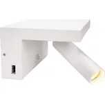 SLV Svítidlo LED KARPO Bedside 6,8W 390lm 3000K USB nástěnné IP20, bílá 1002140