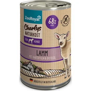 Krmivo pro psa ZooRoyal Charlys Naturkost jehněčí maso s bramborami a světlicovým olejem 400 g