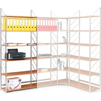 Dílenský regál Regál s laminovanými policemi, přídavný, 2030 x 800 x 365 mm, třešeň