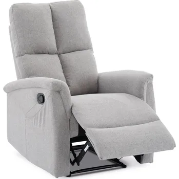 Křeslo Relaxační polohovací TV křeslo ASTER — látka, světle šedá
