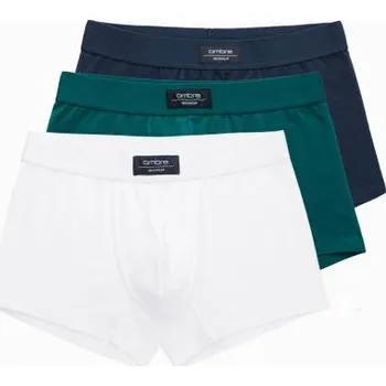 Boxerky Pánské jednobarevné boxerky BASIC s elastanem 3 pack mix