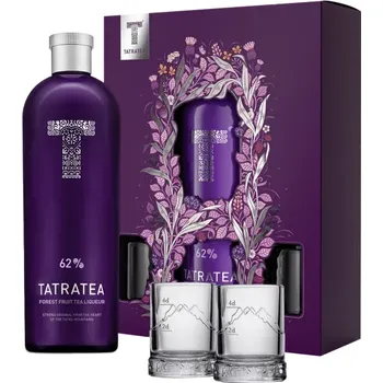 Likér KARLOFF Tatratea 62% Forest Fruit Tea liqueur 0,7l + 2 skleničky