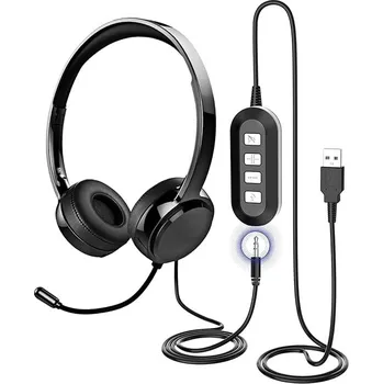 Sluchátka Sluchátka 3,5 mm jack/USB headset s mikrofonem