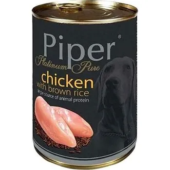Krmivo pro psa PIPER PLATINUM PURE kuře s hnědou rýží, konzerva pro psy, 400 g