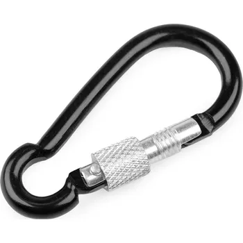 Kovová karabina s pojistkou, Balení 10 ks, Varianta 2 černý lak