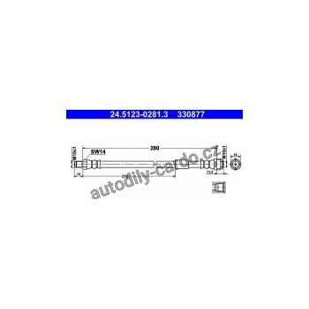 Přislušenství brzdového systému Brzdová hadice ATE 24.5123-0281 (AT 330887)