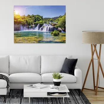 Obraz Postershop Obraz na plátne: Lanscape nature waterfall forest - 100x75 cm