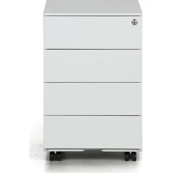 Zásuvkový kontejner Kovový mobilní kontejner METAL, 4 zásuvky, šedý