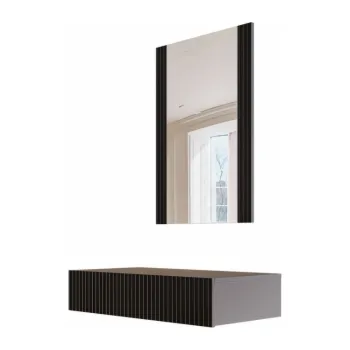 Toaletní stolek Toaletní stolek se zrcadlem PAFOS 80x41,6x100 matná černá