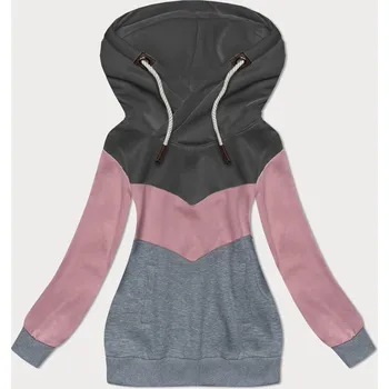 Dámská mikina Růžová mikina s kapucí a kožíškem 6&8 Fashion, odstíny růžové XXL (44) i392_23549-48