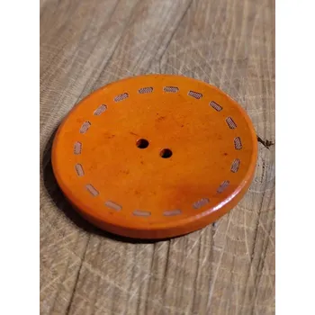 Knoflík Dřevěný dekorační knoflík průměr 45 mm oranžová