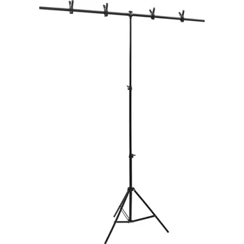 Fotopozadí vidaXL Stojan na fotopozadí ve tvaru T černý 151 x 60 x (70–200) cm [190252]