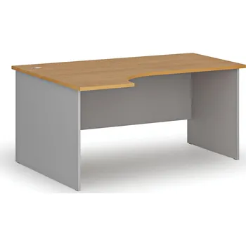 Psací stůl Rohový kancelářský psací stůl PRIMO GRAY, 160x120 cm, levý, šedá/buk