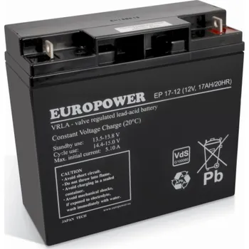 Trakční baterie Baterie AGM řady EUROPOWER EP 12V 17Ah (životnost 6-9 let)