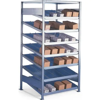 Dílenský regál META Regál se šikmými policemi, 120 kg, 2000 x 1000 x 500 mm, základní