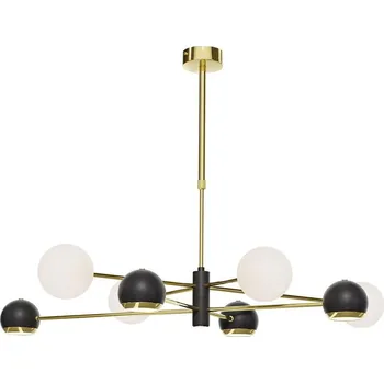 Jupiter 1971-Lustr na tyči MOKA 4xGU10/10W/230V + 4xG9/10W/230V zlatá/černá/bílá