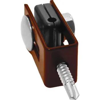 Příslušenství pro plot Příchytka svařovaného panelu "U" ZnPVC hnědá