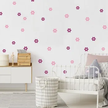 Samolepící dekorace INSPIO Samolepky květy v růžovém 5-6 x 4 cm