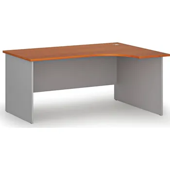 Psací stůl Rohový kancelářský psací stůl PRIMO GRAY, 160x120 cm, pravý, šedá/třešeň