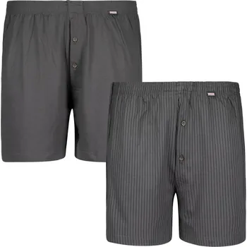 Pánské spodní prádlo ADAMO boxerky pánské 129602 710 2ks nadměrná velikost 3XL tmavě šedá