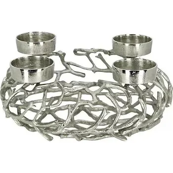 Svícen S49275F22 adventní svícen stříbrný