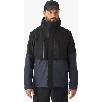 Pánská větrovka CAPERLAN Pánská rybářská bunda nepromokavá FJ 500 WPF 2XL ČERNÁ|ŠEDÁ