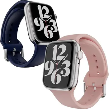Řemínek na hodinky Silikonový řemínek kompatibilní s Apple Watch 2 ks Šedá/Černá 38/40/41 mm