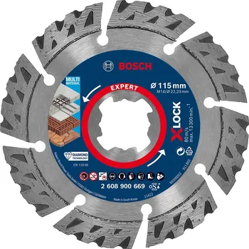 Řezný kotouč BOSCH Diamantový dělicí kotouč EXPERT MultiMaterial X-LOCK 115 × 22,23 × 2,4 × 12 mm 2608900669 free_store_pickup