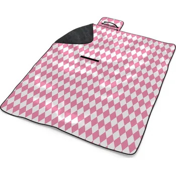 deka Sablio Plážová deka Růžovobílé kosočtverce: 200x140 cm